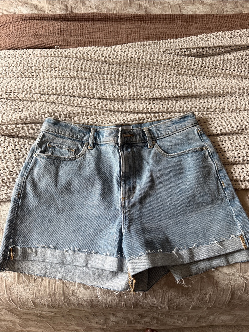 Loft Cut Off High Rise Denim Shorts